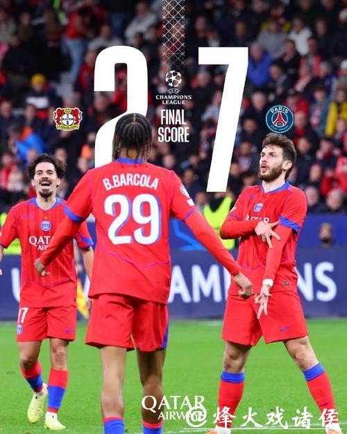 欧冠-扎巴尔尼两送点杜埃双响 巴黎7-2药厂